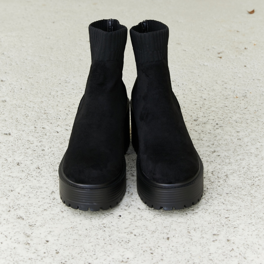 Strive For More Chunky Sole Sock Booties in Black - Picture 5 of 9